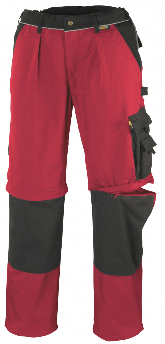 BIG-TEXXOR-Canvas-2-in-1-Bundhose, Arbeitshose, Tobago, 320g/m, rot/schwarz