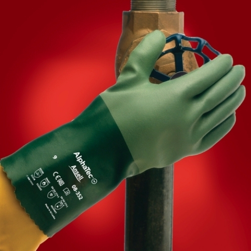ANSELL-SCORPIO, 30 cm, 08-352, Neopren-Handschuhe, Arbeitshandschuhe, grün