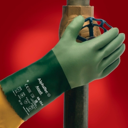 ANSELL-SCORPIO, 35 cm, 08-354, Neopren-Handschuhe, Arbeitshandschuhe, grün