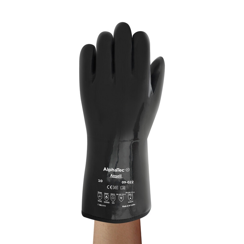 ANSELL-NEOPRENE-Handschuhe, Arbeitshandschuhe, ALPHA-TEC, 30,5 cm, 09-022, schwarz