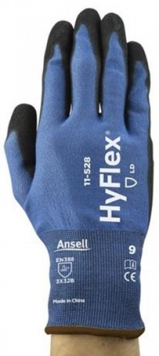 ANSELL-Workwear, Arbeitshandschuhe, "HYFLEX", 11-528, blau/schwarz, VE = 12 Paar