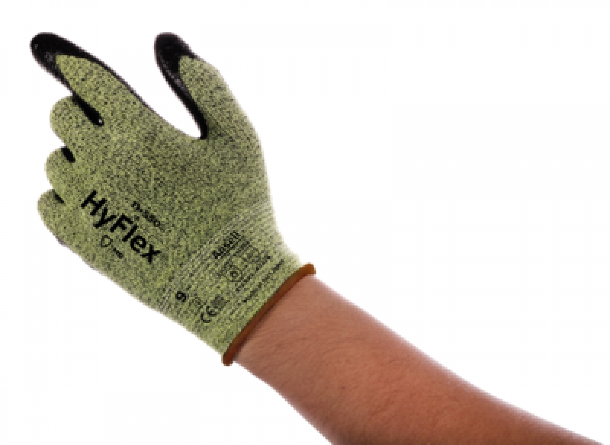 ANSELL-Workwear, Schnittschutz-Handschuhe, mit Nitrilbeschichtung, gelbgrn/schwarz, VE = 12 Paar