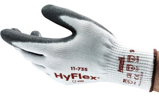 ANSELL-ARBEITSHANDSCHUHE, HYFLEX, 11-735, weiß/grau