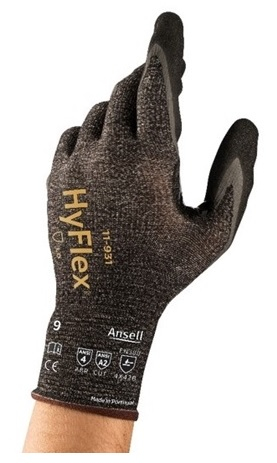 ANSELL-ARBEITSHANDSCHUHE, HYFLEX, 11-931, grau/schwarz