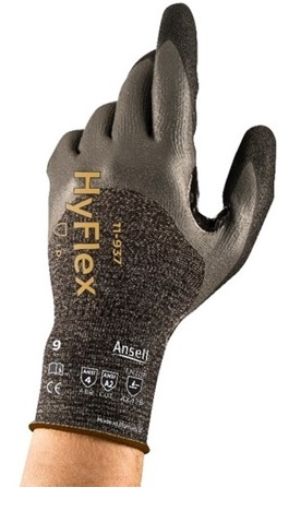 ANSELL-ARBEITSHANDSCHUHE, HYFLEX, 11-937, grau/schwarz