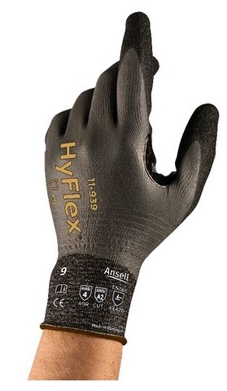 ANSELL-Workwear, Arbeitshandschuhe, "Hyflex", 11-939, grau/schwarz, VE = 12 Paar