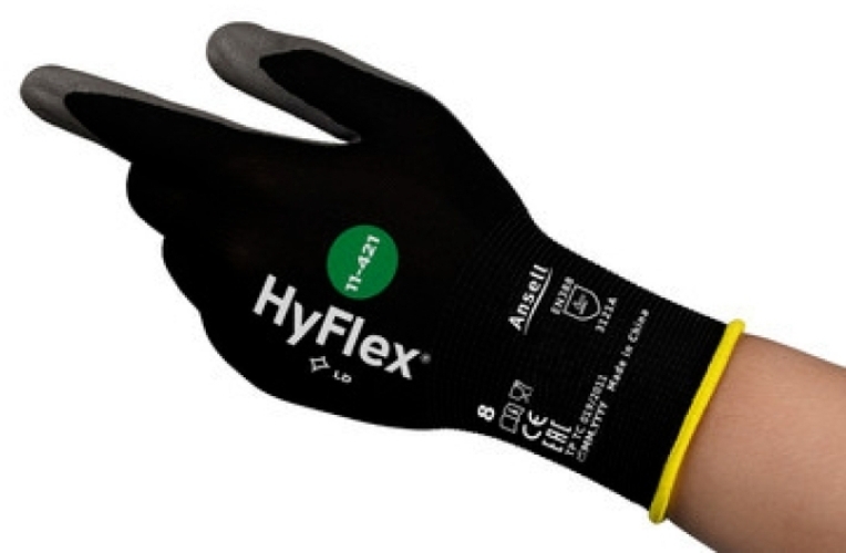ANSELL-Arbeitshandschuhe, HYFLEX, 11-421, grau/schwarz