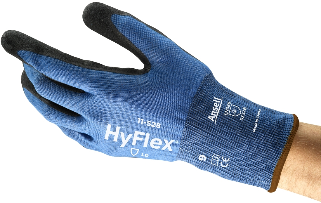 ANSELL-Arbeitshandschuhe, HYFLEX, 11-528, blau/schwarz