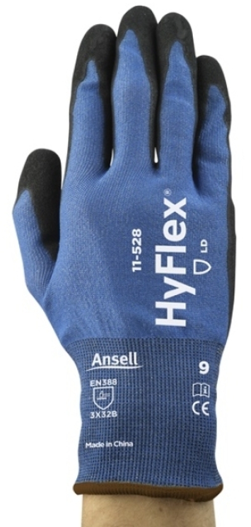 ANSELL-Arbeitshandschuhe, HYFLEX, 11-528, blau/schwarz