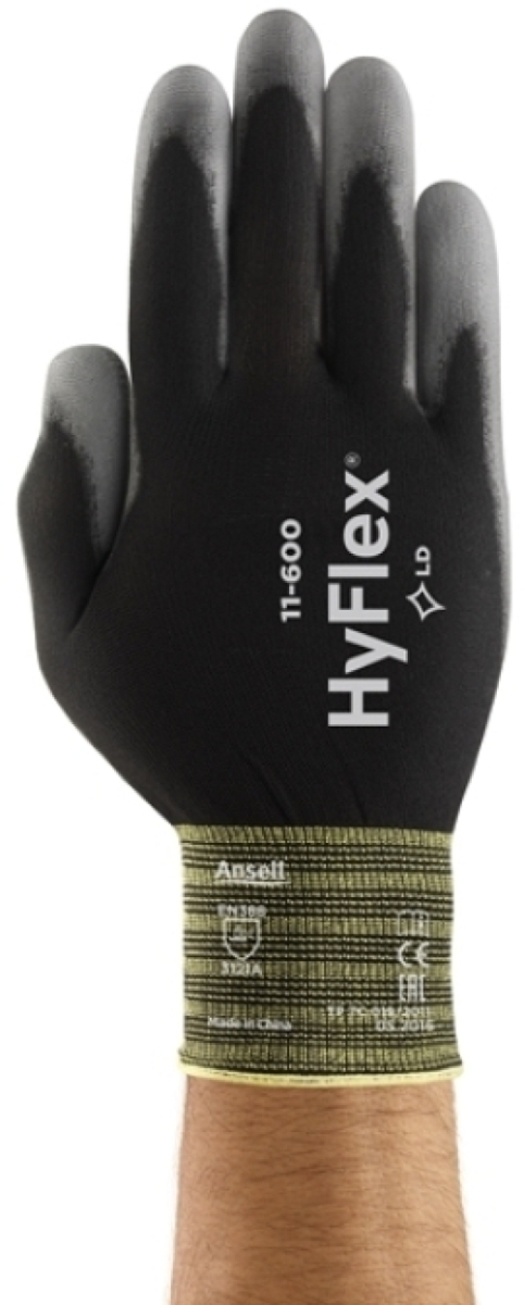 ANSELL-Arbeitshandschuhe, HYFLEX, 11-601, grau/schwarz