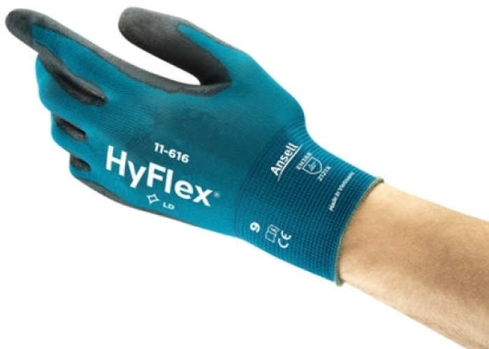ANSELL-Arbeitshandschuhe, HYFLEX, 11-616, blau-grün/schwarz