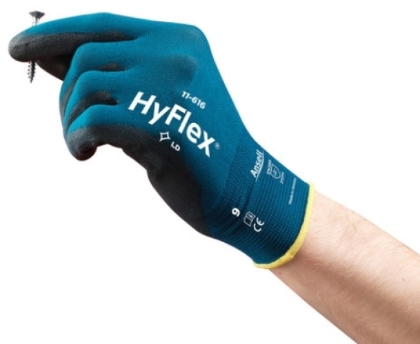 ANSELL-Arbeitshandschuhe, HYFLEX, 11-616, blau-grün/schwarz