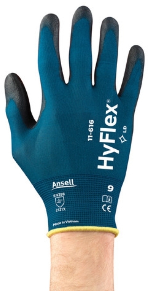 ANSELL-Arbeitshandschuhe, HYFLEX, 11-616, blau-grün/schwarz
