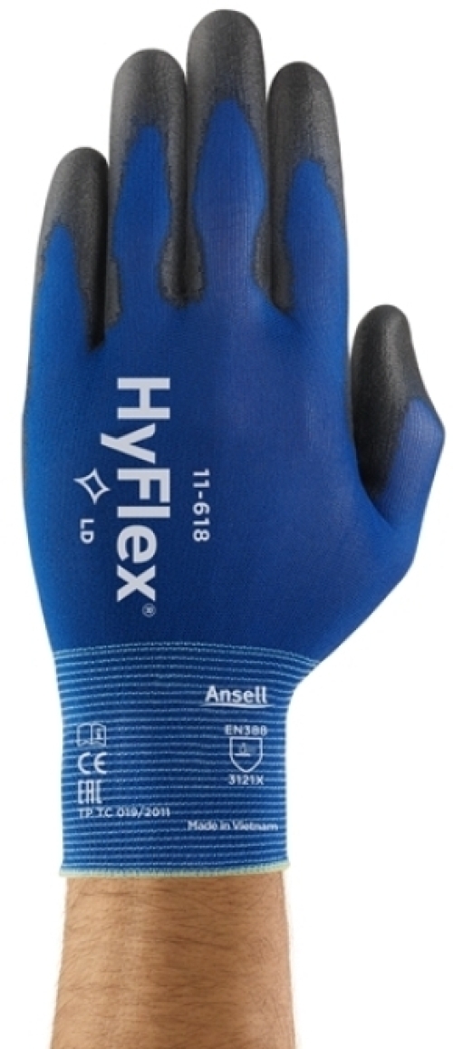 ANSELL-Arbeitshandschuhe, HYFLEX, 11-618, hellblau/schwarz