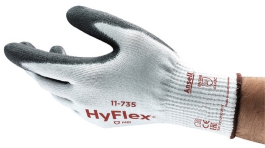 ANSELL-Arbeitshandschuhe, HYFLEX, 11-735, weiß/grau