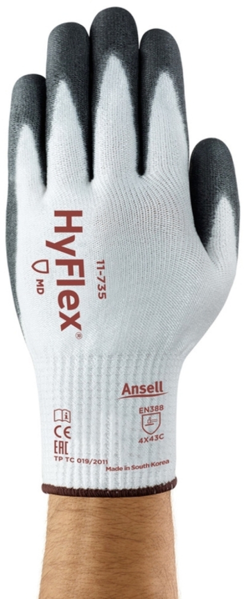 ANSELL-Arbeitshandschuhe, HYFLEX, 11-735, weiß/grau