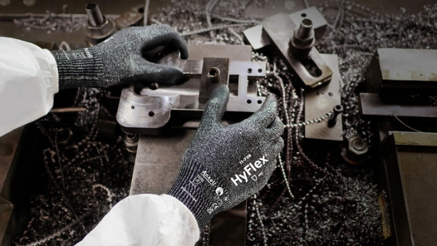 ANSELL-Arbeitshandschuhe, HYFLEX, 11-738, grau/schwarz