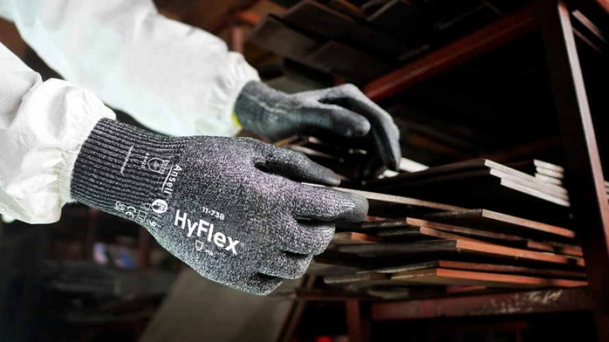 ANSELL-Arbeitshandschuhe, HYFLEX, 11-738, grau/schwarz