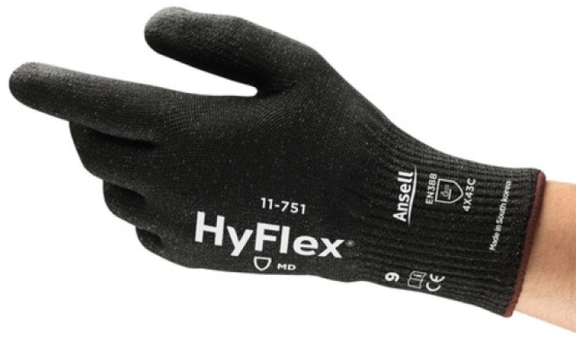 ANSELL-Arbeitshandschuhe, HYFLEX, 11-751, schwarz