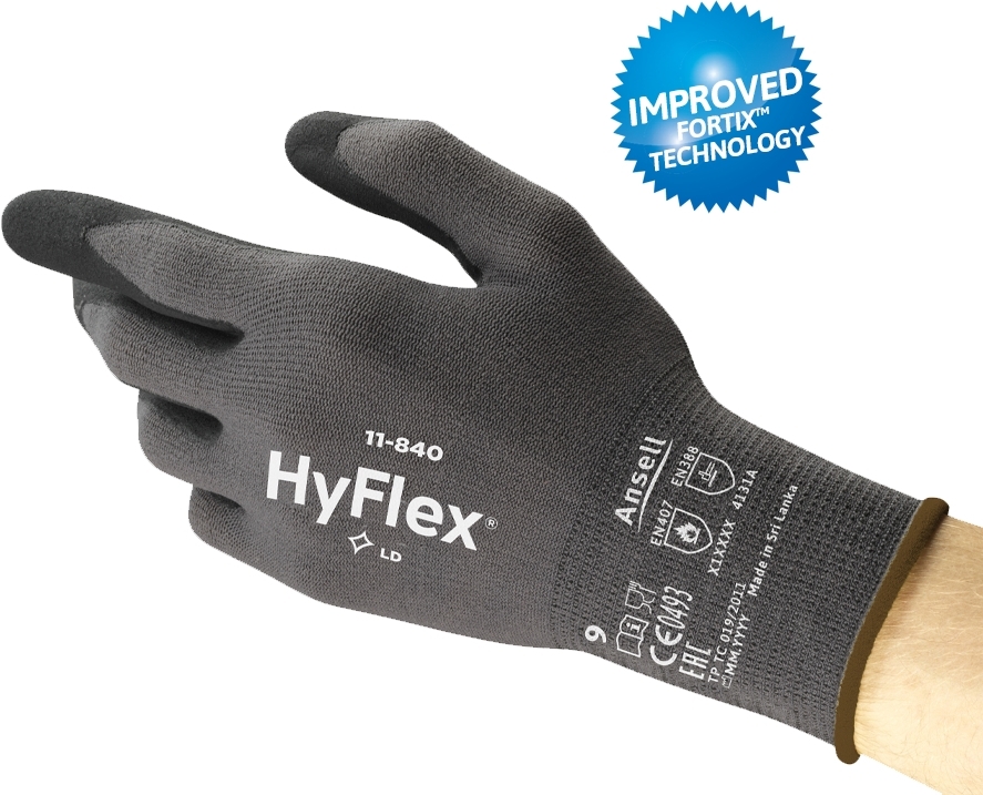 ANSELL-Arbeitshandschuhe, HYFLEX, 11-840, schwarz/grau