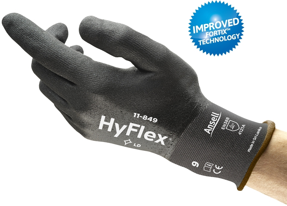 ANSELL-Arbeitshandschuhe, HYFLEX, 11-849, schwarz
