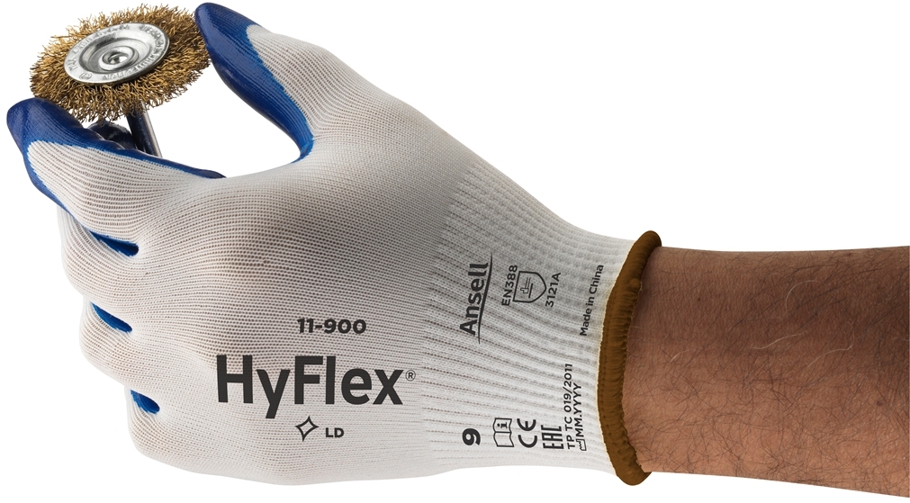 ANSELL-HArbeitshandschuhe, YFLEX, 11-900, weiss/blau