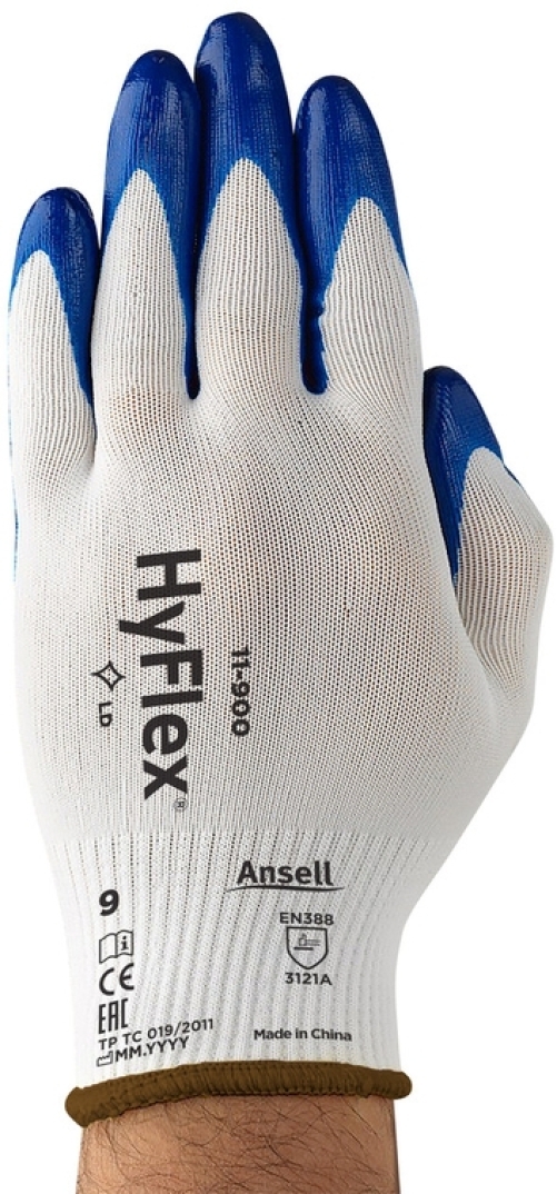 ANSELL-HArbeitshandschuhe, YFLEX, 11-900, weiss/blau