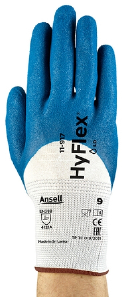 ANSELL-Arbeitshandschuhe, HYFLEX, 11-917, blau/weiss
