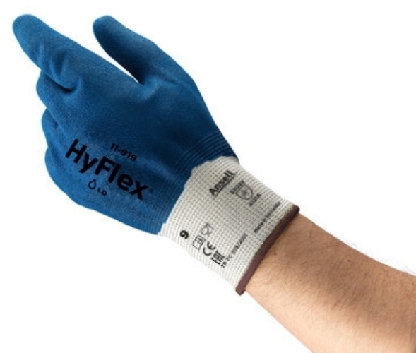 ANSELL-Arbeitshandschuhe, HYFLEX, 11-919, blau/weiss