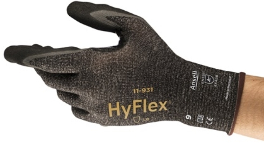 ANSELL-Arbeitshandschuhe, HYFLEX, 11-931, grau/schwarz