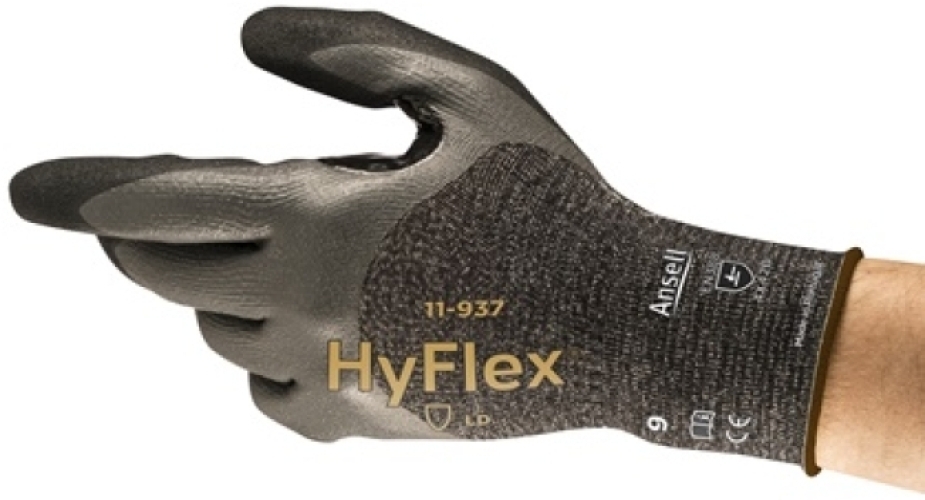 ANSELL-Arbeitshandschuhe, HYFLEX, 11-937, grau/schwarz