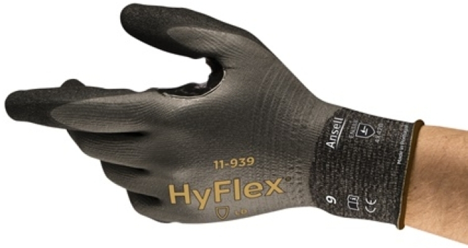 ANSELL-Arbeitshandschuhe, HYFLEX, 11-939, grau/schwarz