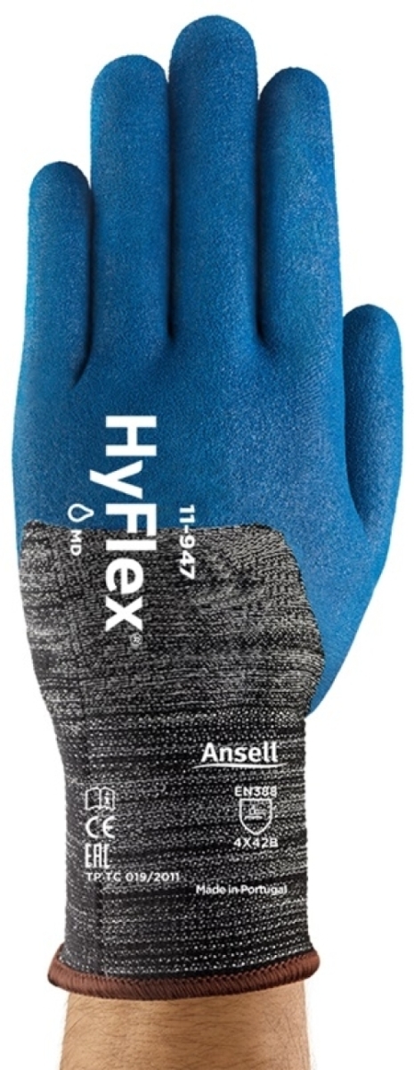 ANSELL-Arbeitshandschuhe, HYFLEX, 11-947, blau/schwarz