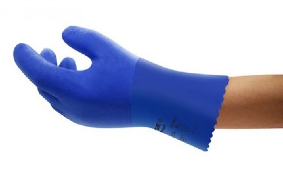 ANSELL-Workwear, Chemikalien-Schutzhandschuhe, EGDE 14-662, PVC-Beschichtung, blau, VE = 12 Paar