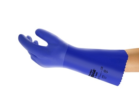 ANSELL-EGDE 14-662, Chemikalienschutz-Handschuhe, Arbeitshandschuhe, mit PVC-Beschichtung, blau