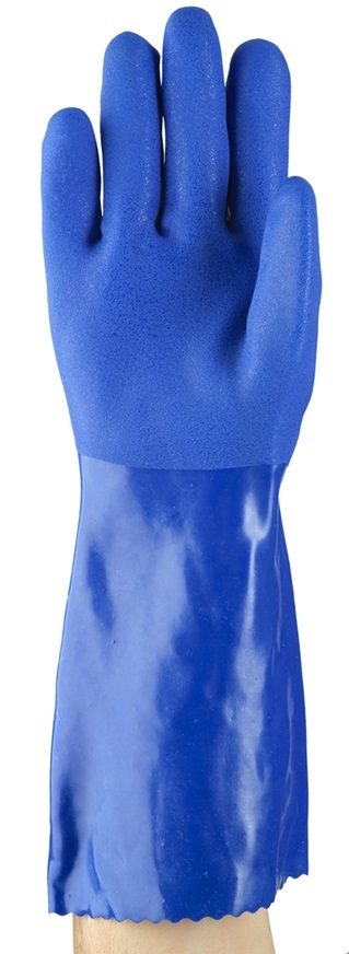 ANSELL-EGDE 14-662, Chemikalienschutz-Handschuhe, Arbeitshandschuhe, mit PVC-Beschichtung, blau
