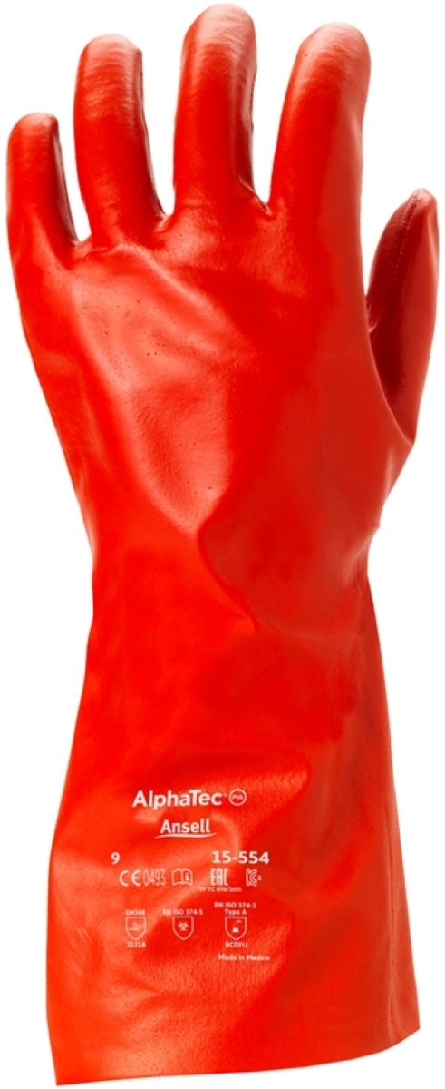 ANSELL-PVA, 15-554, Chemikalienschutz-Handschuhe, Arbeitshandschuhe, rot
