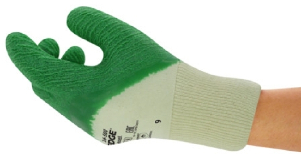 ANSELL-EDGE, 16-500, Latex-Handschuhe, Arbeitshandschuhe, grün