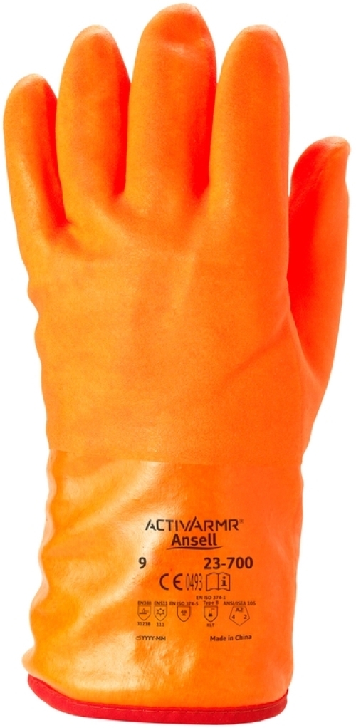 ANSELL-Winter-Handschuhe, Arbeitshandschuhe, POLAR GRIP, 23-700, signalorange