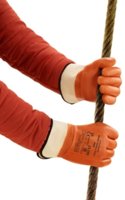 ANSELL-PVC-Winter-Handschuhe, Arbeitshandschuhe, WINTER-MONKEY GRIP, 23-193, rotbraun