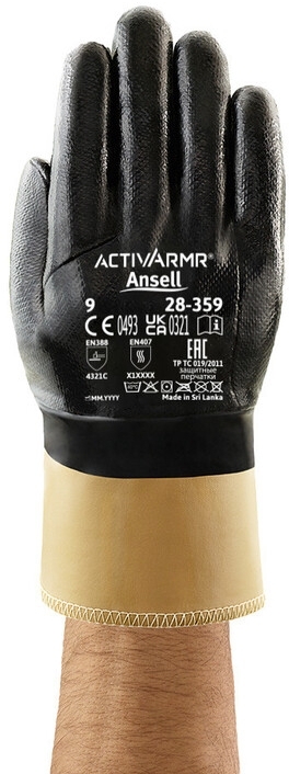 ANSELL-NITRIL-HANDSCHUHE, Arbeitshandschuhe, NITRASAFE, 28-359, schwarz
