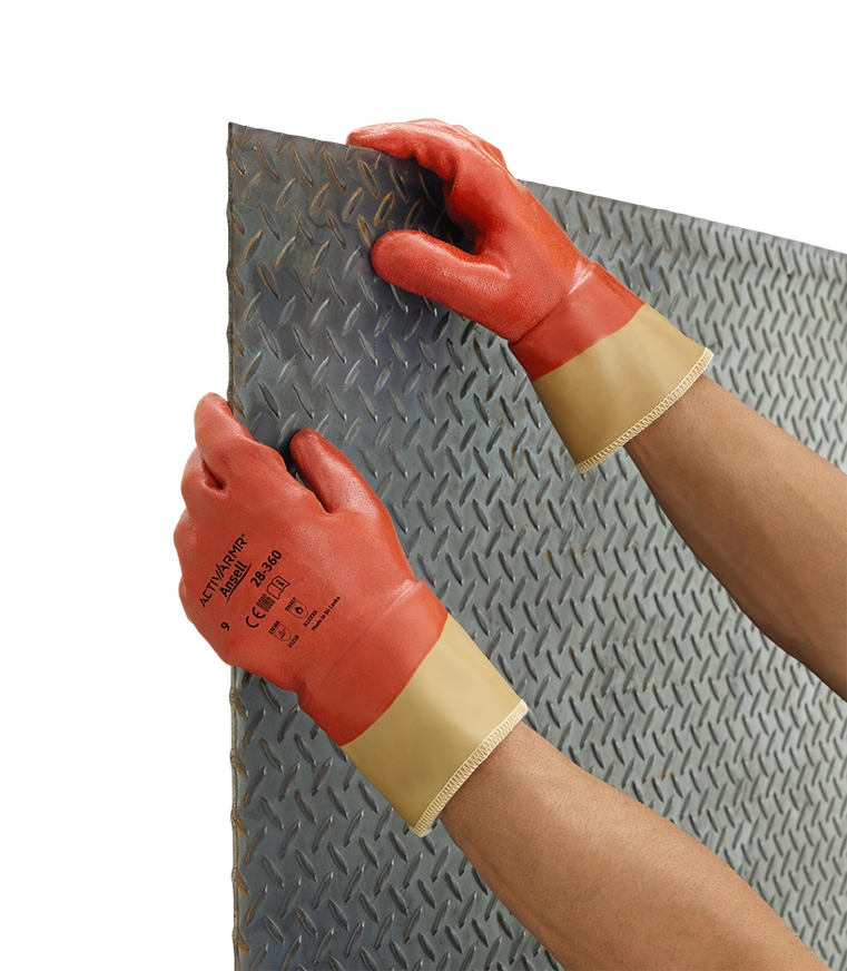 ANSELL-NITRIL-HANDSCHUHE, Arbeitshandschuhe, NITRASAFE, 28-360, rotbraun