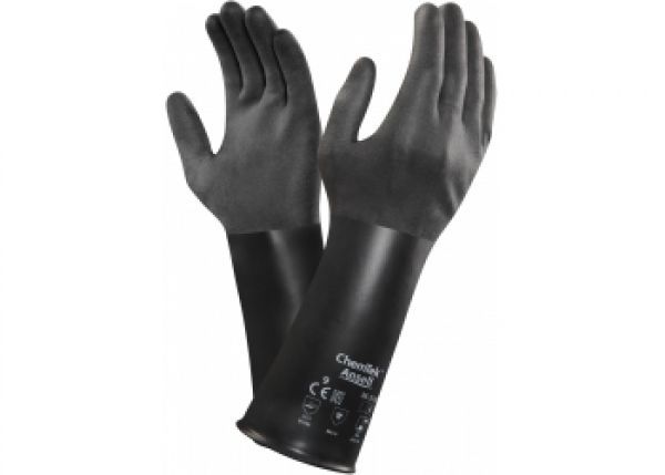 ANSELL-Workwear, Chemikalienschutz-Handschuhe, "CHEMTEK", 38-520, schwarz, VE = 12 Paar
