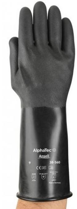 ANSELL-CHEMIKALIENSCHUTZ-HANDSCHUHE, AlphaTec, 38-520,Länge: 350 mm schwarz
