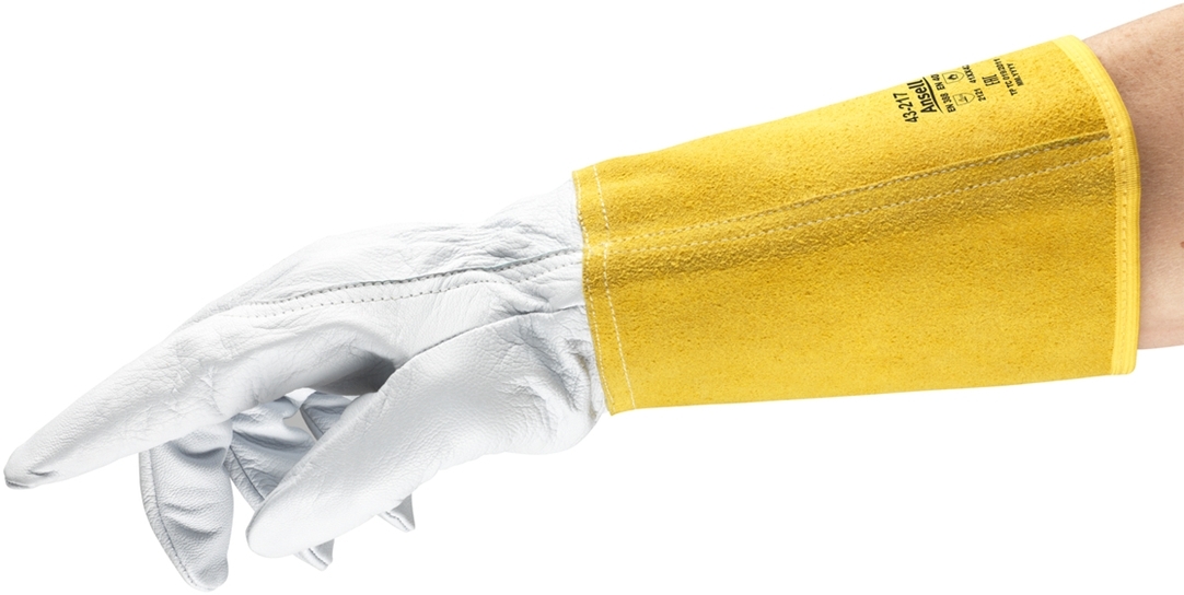 ANSELL-ActivArmr®, 43-217, Rindspaltleder-Handschuhe, Arbeitshandschuhe, gelb/weiß