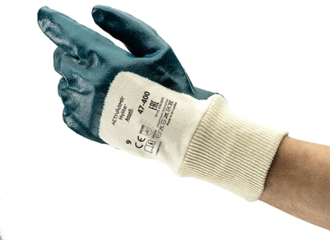 ANSELL-NITRILHANDSCHUHE, Arbeitshandschuhe, HYLITE, 47-400, blau