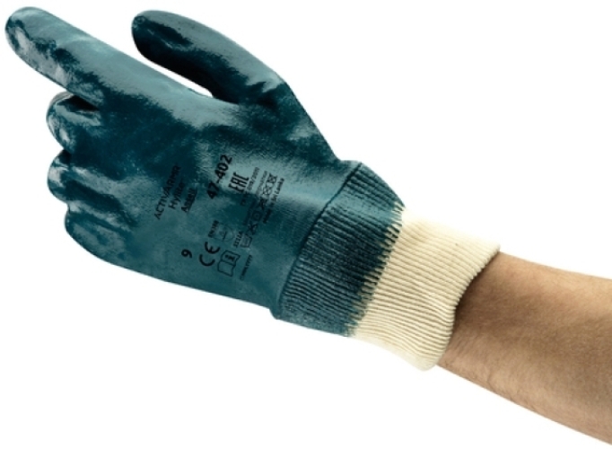 ANSELL-NITRILHANDSCHUHE, Arbeitshandschuhe, HYLITE, 47-402, blau