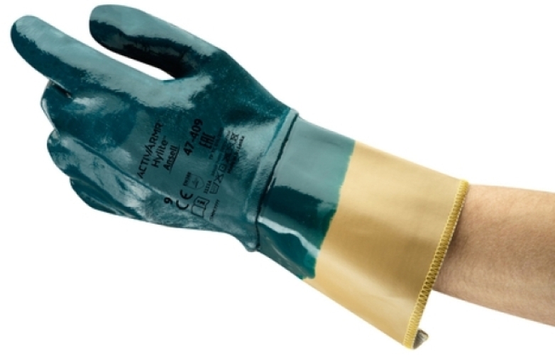 ANSELL-NITRILHANDSCHUHE, Arbeitshandschuhe, HYLITE, 47-409, blau