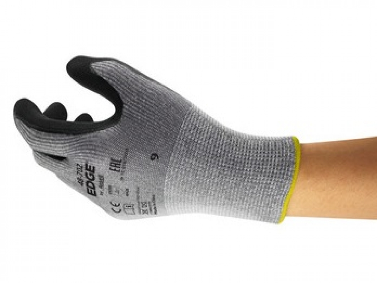 ANSELL-Workwear, Strickhandschuhe, mit Nitrilbeschichtung, EDGE 48-702, grau/schwarz, VE = 12 Paar