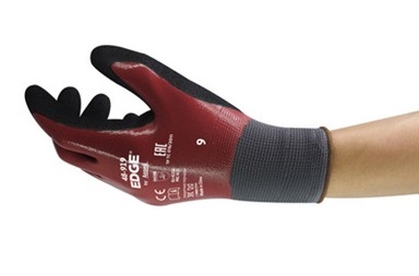 ANSELL-Workwear, Nitrilhandschuhe, Vollbeschichtung, EDGE 48-919, schwarz/rot, VE = 12 Paar